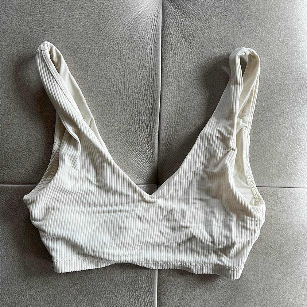 Spiritual Gangster Cream Ribbed Bralette